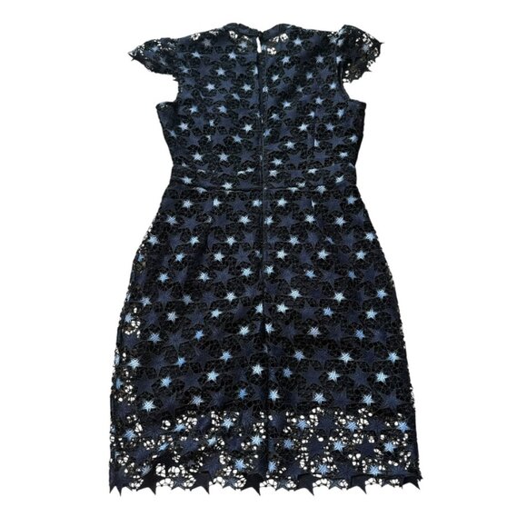 Romeo + Juliet Couture Navy Blue Black Stars Embroidered Sheath Dress M medium - Picture 7 of 9
